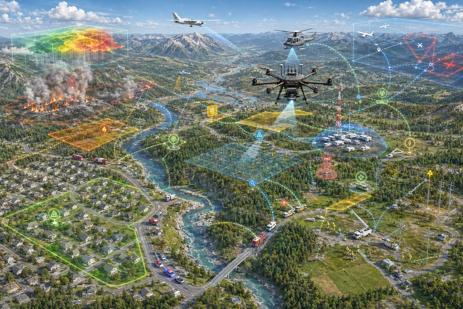 Common operational picture diagram showing role-specific ARS mission views sharing the same underlying data model.
