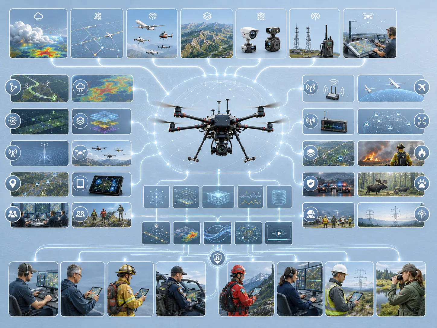 Platform capability matrix diagram for ARS public safety aviation technology areas.