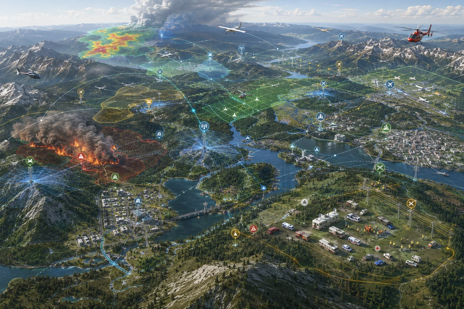 Regional airspace intelligence concept for persistent public safety aviation awareness.