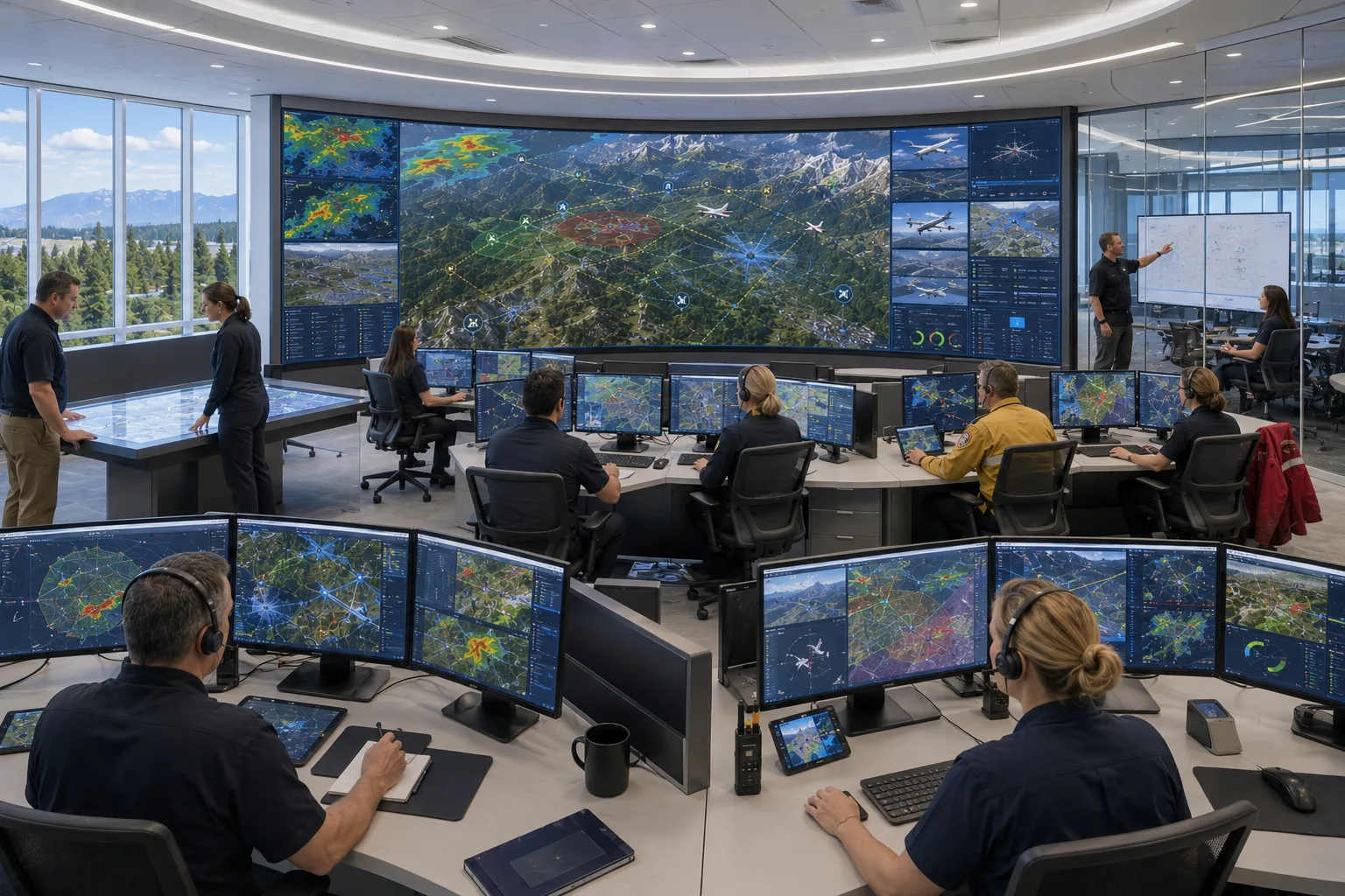 Mission operations center concept for ARS public safety aviation coordination.