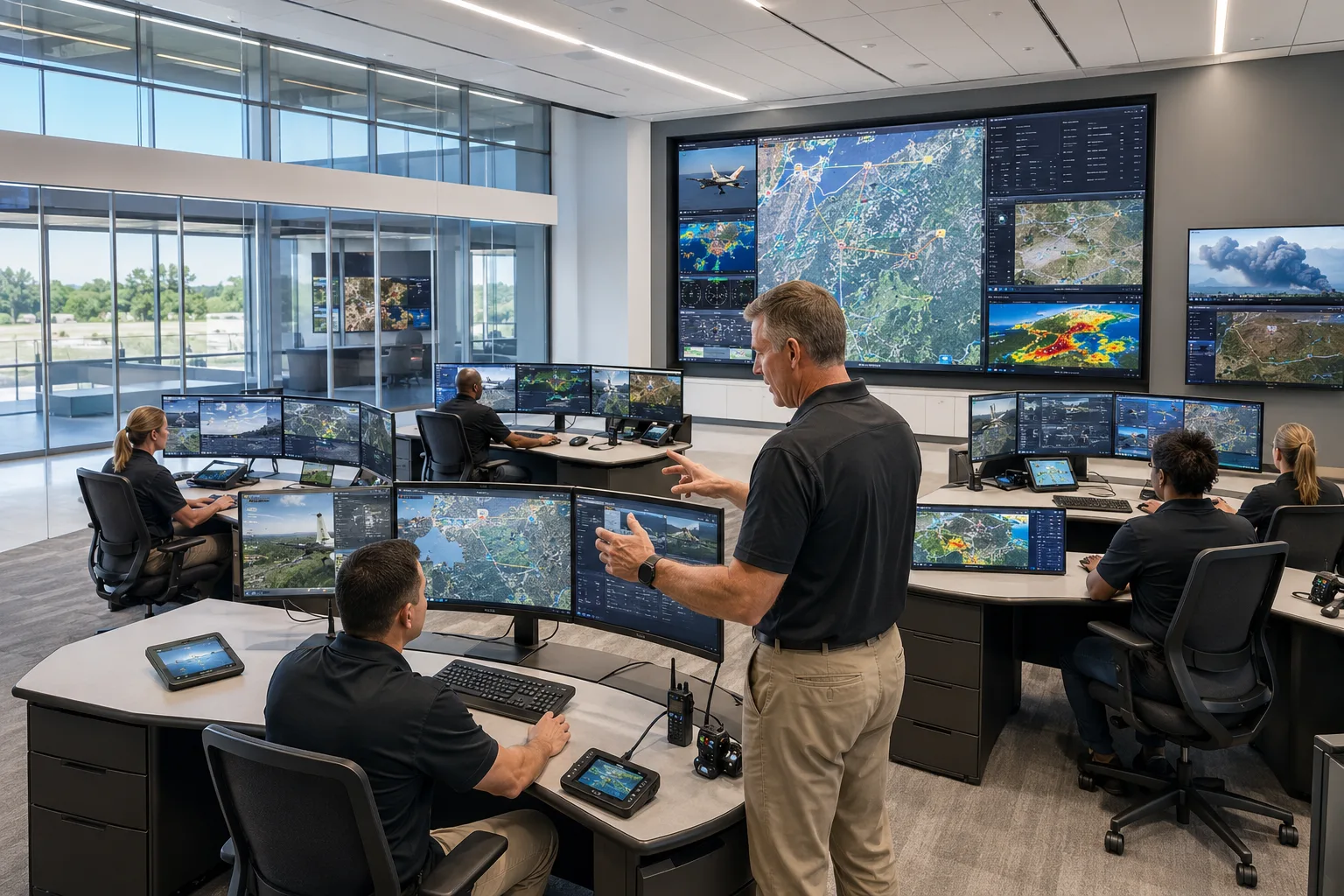 Mission training and simulation center concept for ARS validation and operator workflow design.